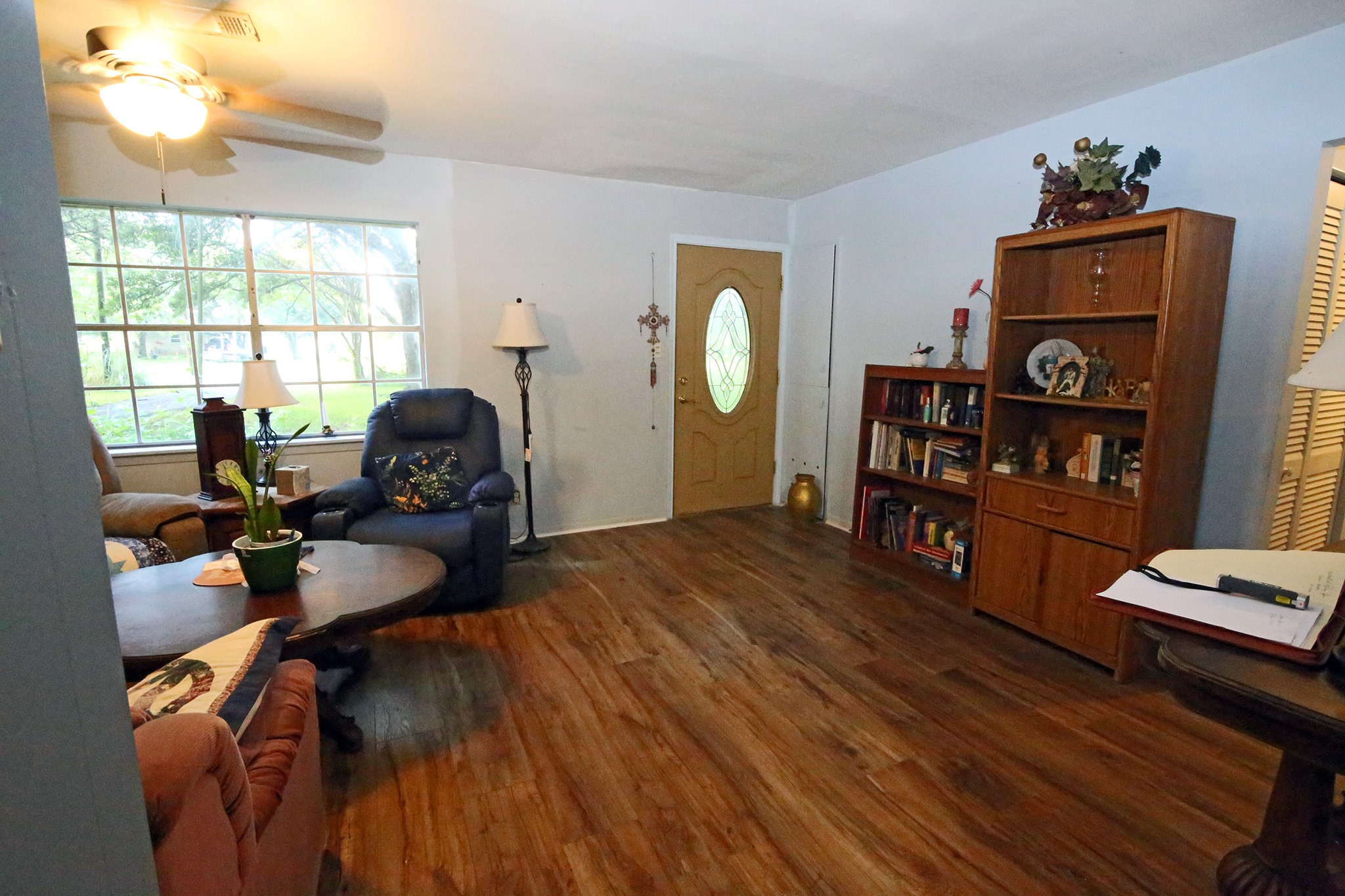 Living room and front door