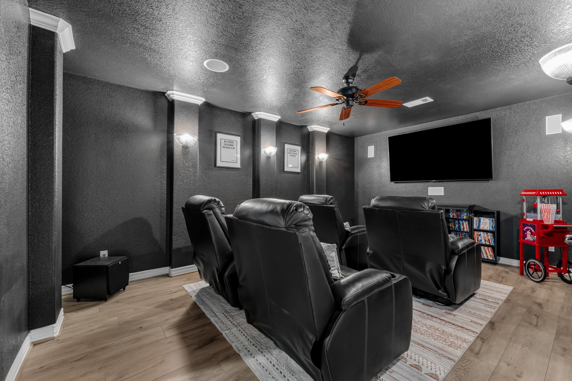 Movie nights are a treat in this fantastic media room!