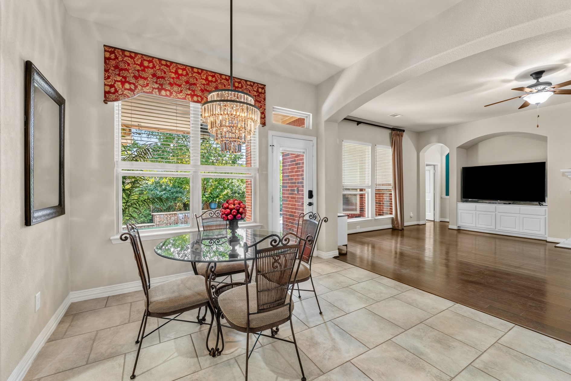 A cheerful breakfast area is a great spot for casual meals.