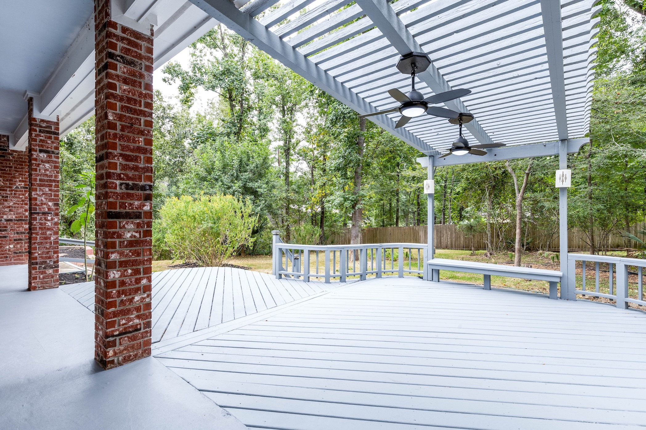 Another view of the backyard deck.