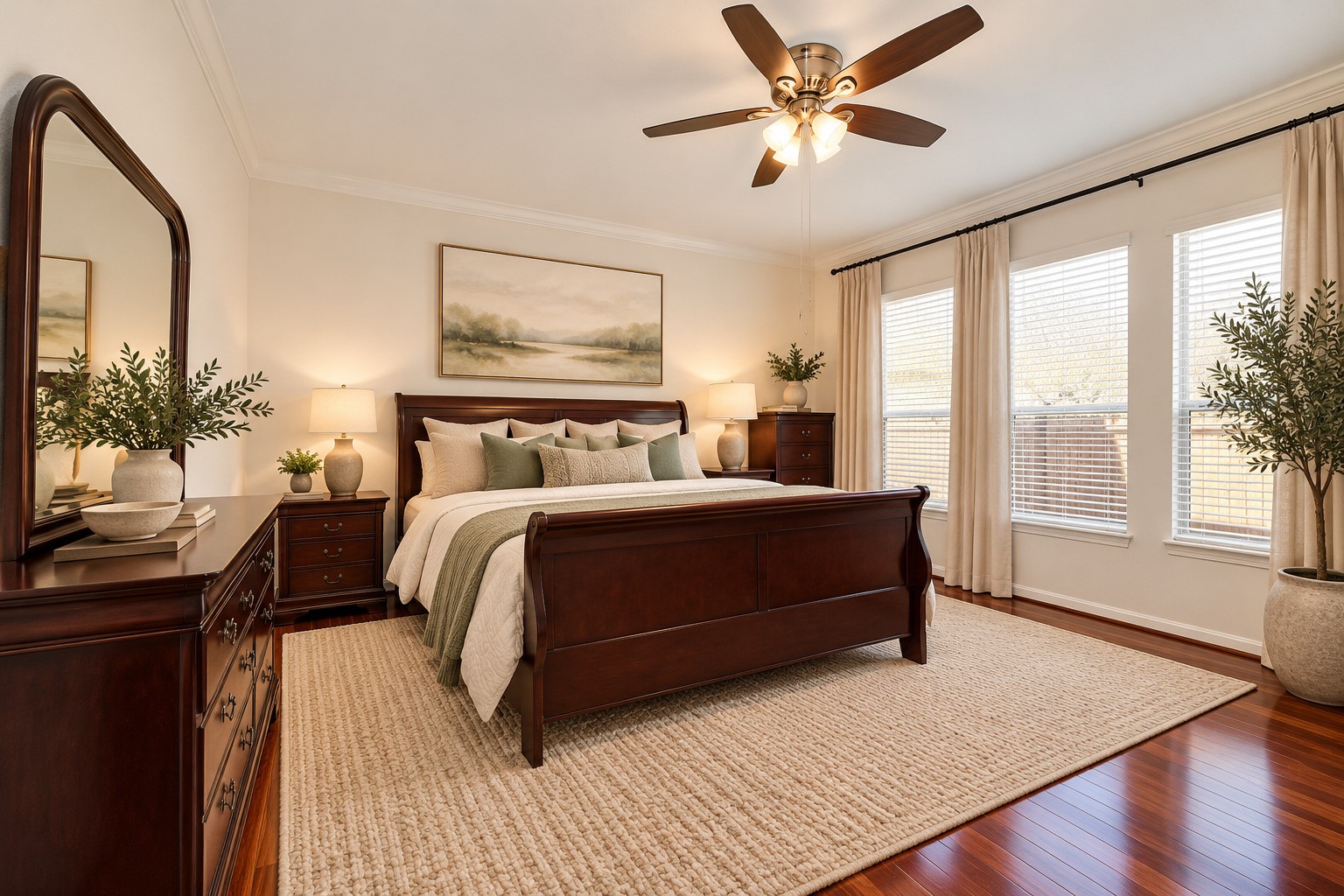 Virtually Staged Primary Bedroom