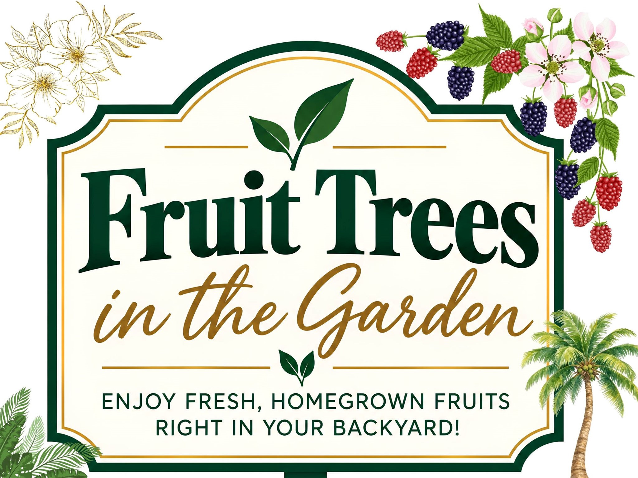 There are eight types of fruit trees in the garden.