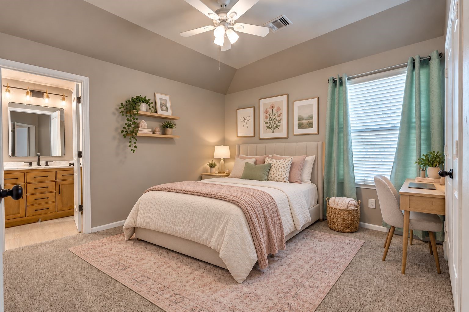 Virtually Staged Secondary Bedroom 3