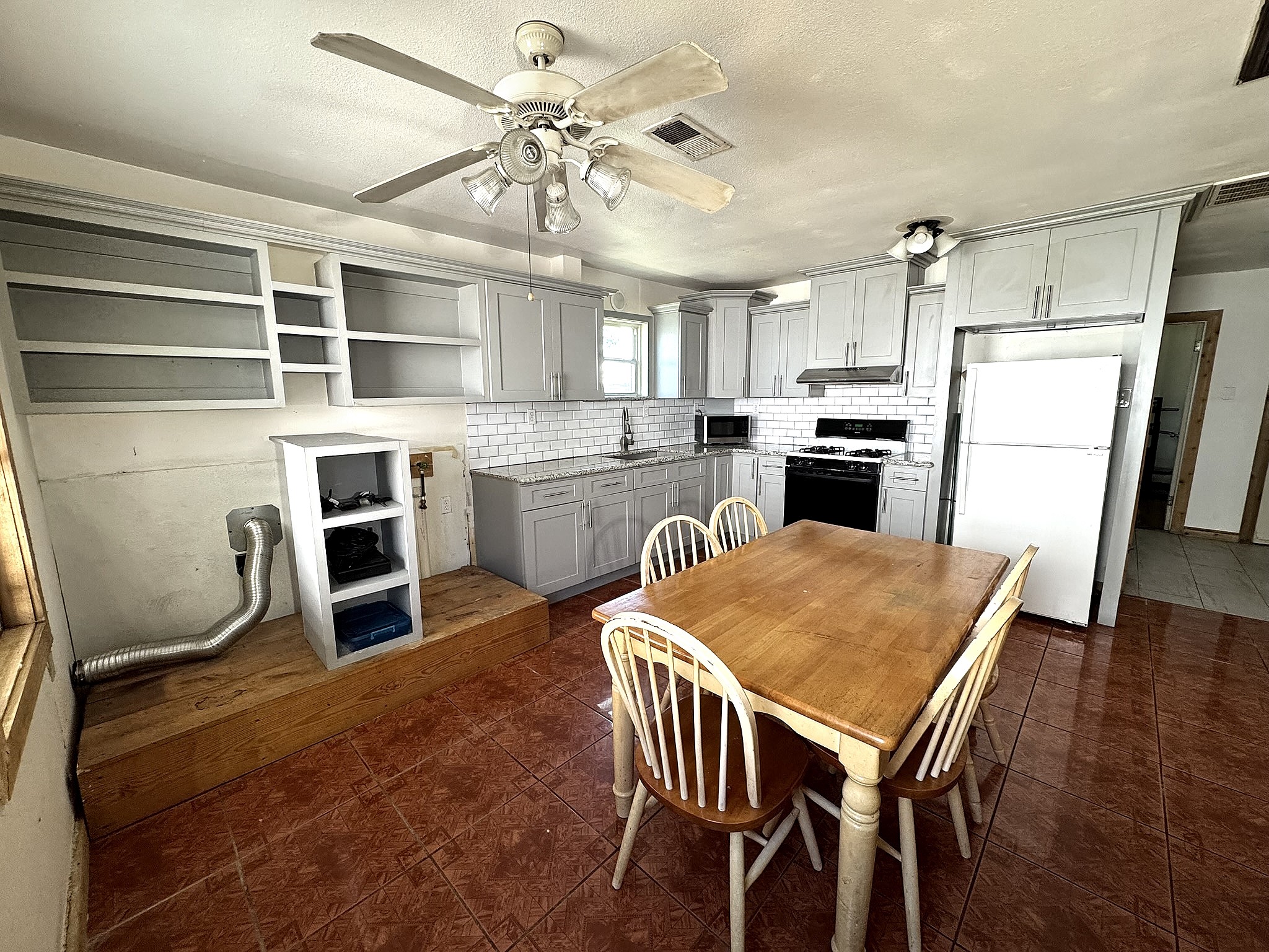 The kitchen features some recent updates