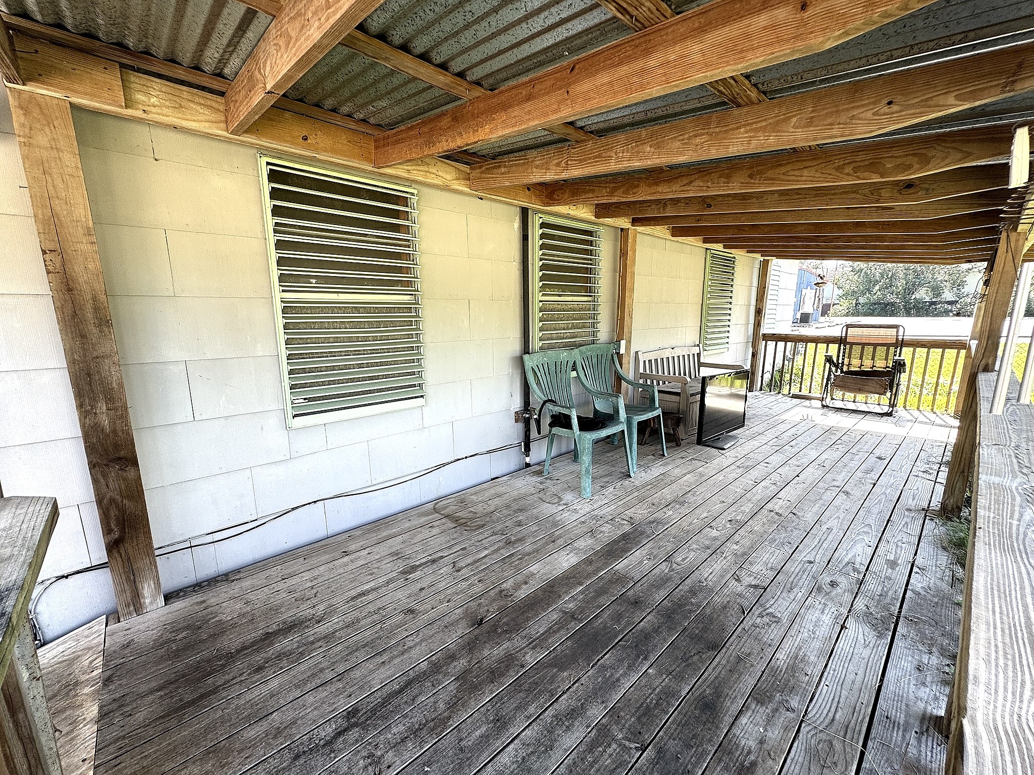 Very comfortable front porch space perfect for morning coffee.