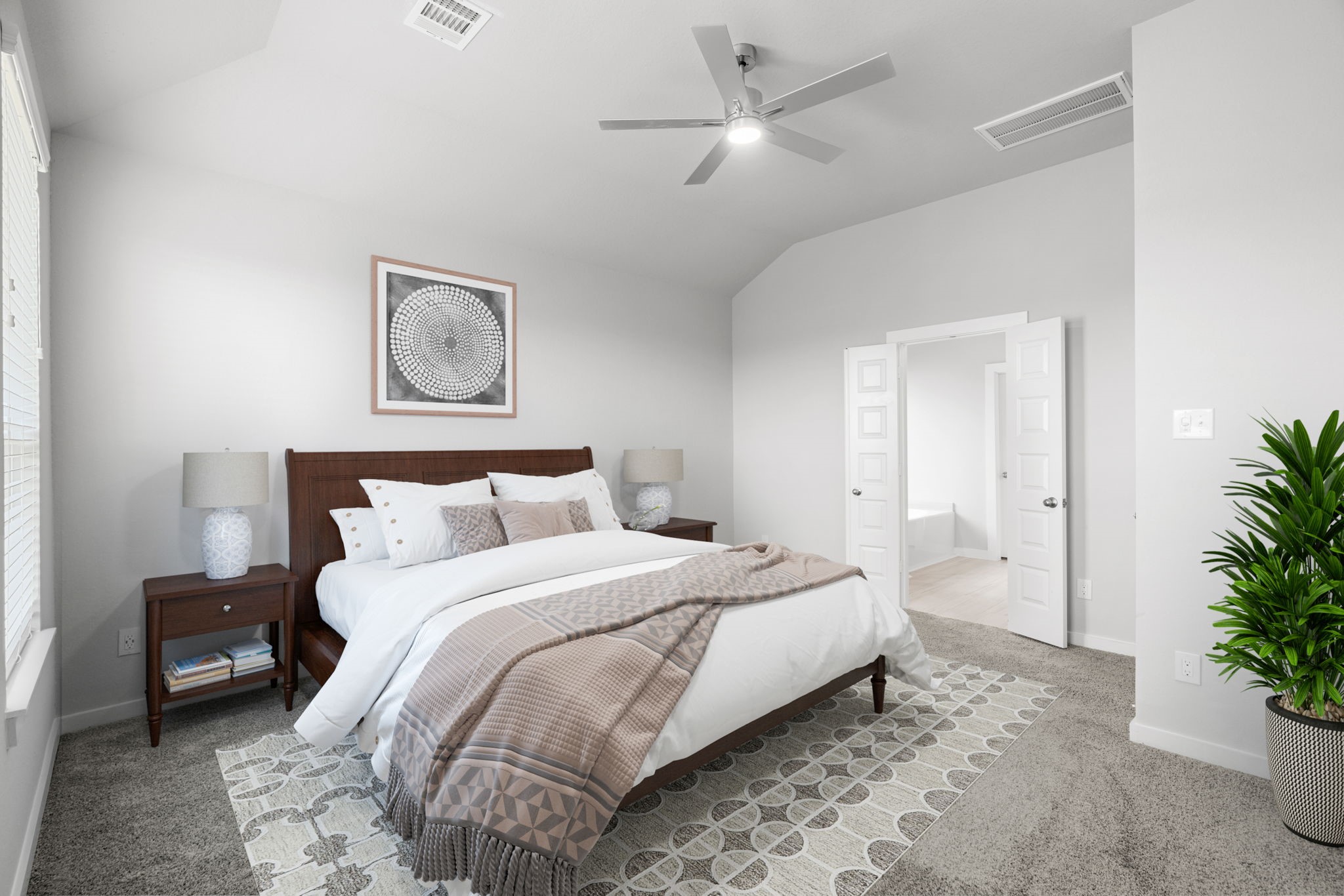 Virtually Staged - Primary Bedroom. Sample photo of completed home with similar floor plan. Actual colors and selections may vary.