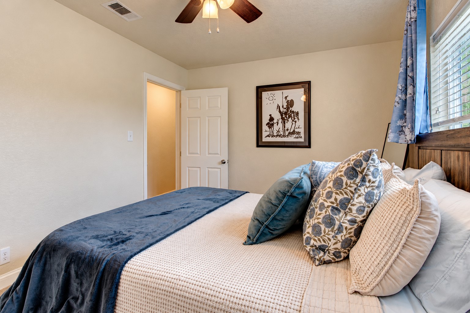 Light, bright bedroom is ready for your personal touch!