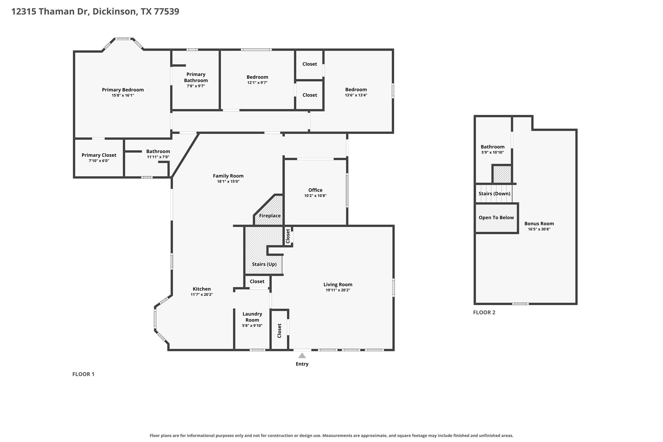 Floorplan of both stories