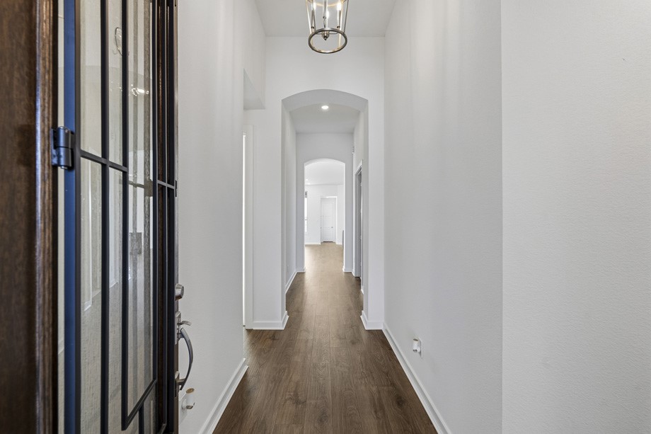 Beautiful entry with arch details.