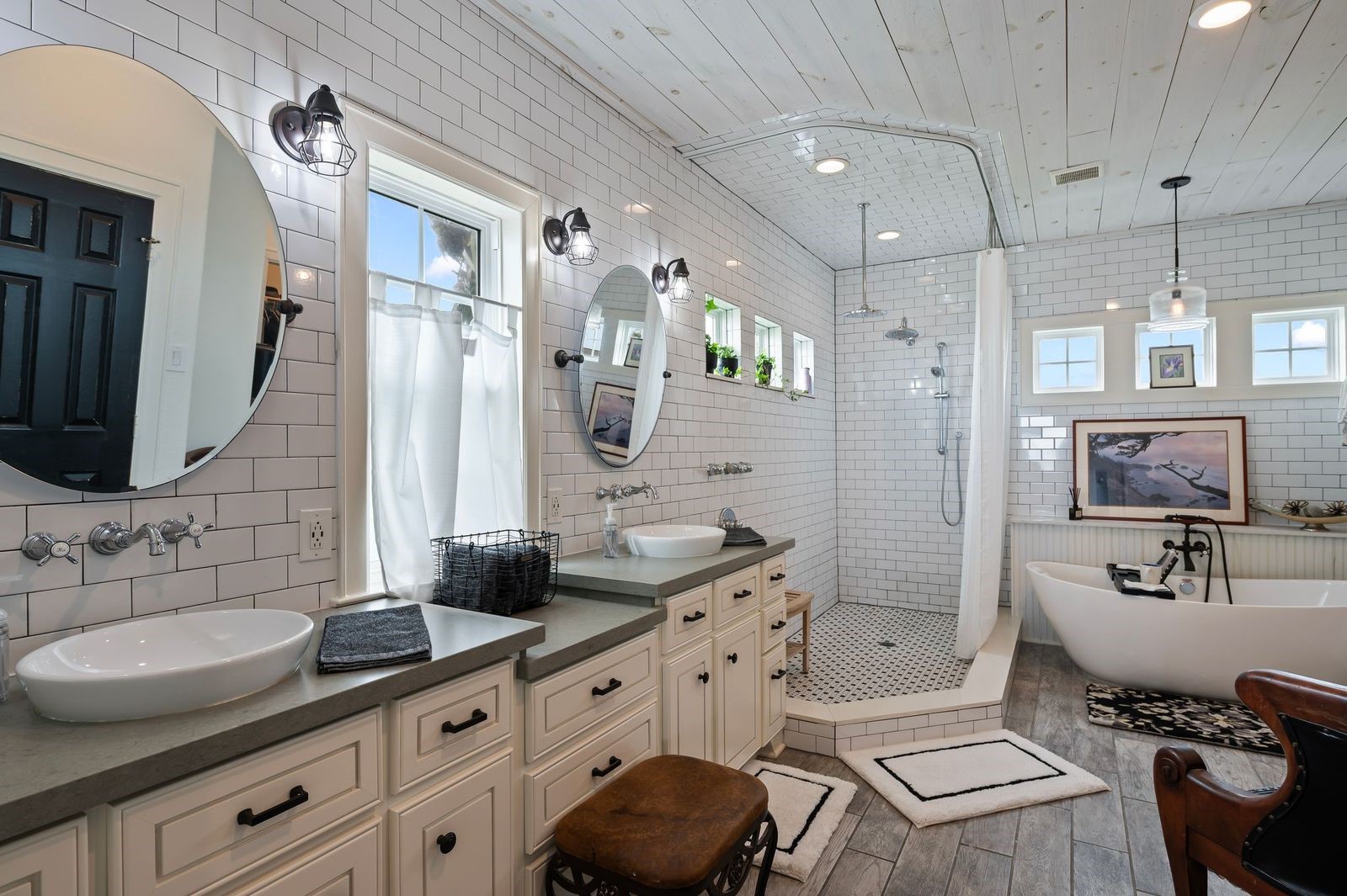 Classic Meets Contemporary!  The amazing primary bathroom has it all - double sinks, vanity area, oversized updated shower and relaxing soaking tub.