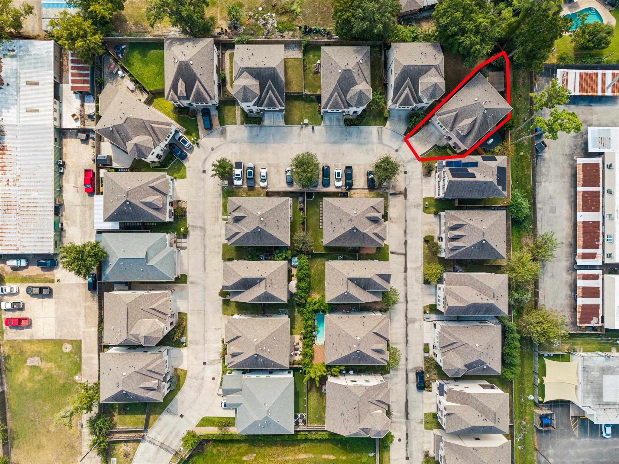 Community Showing oversized lot with full driveway.