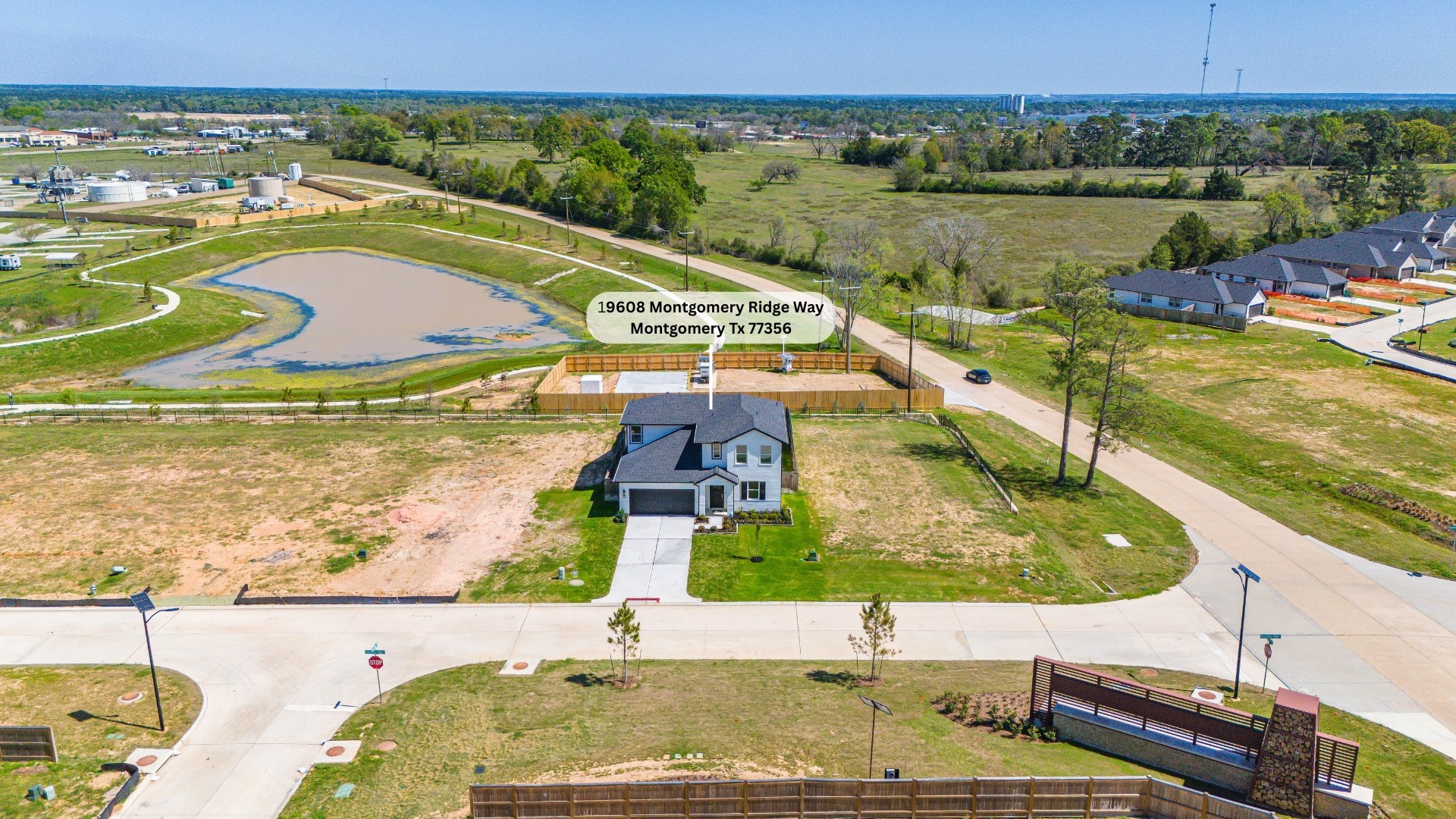 Amazing aerial shot of this gorgeous Beazer home in the Montgomery Ridge community.