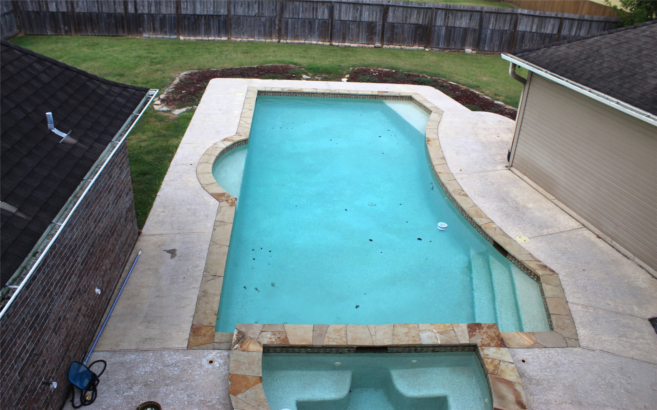 View of pool from loft
