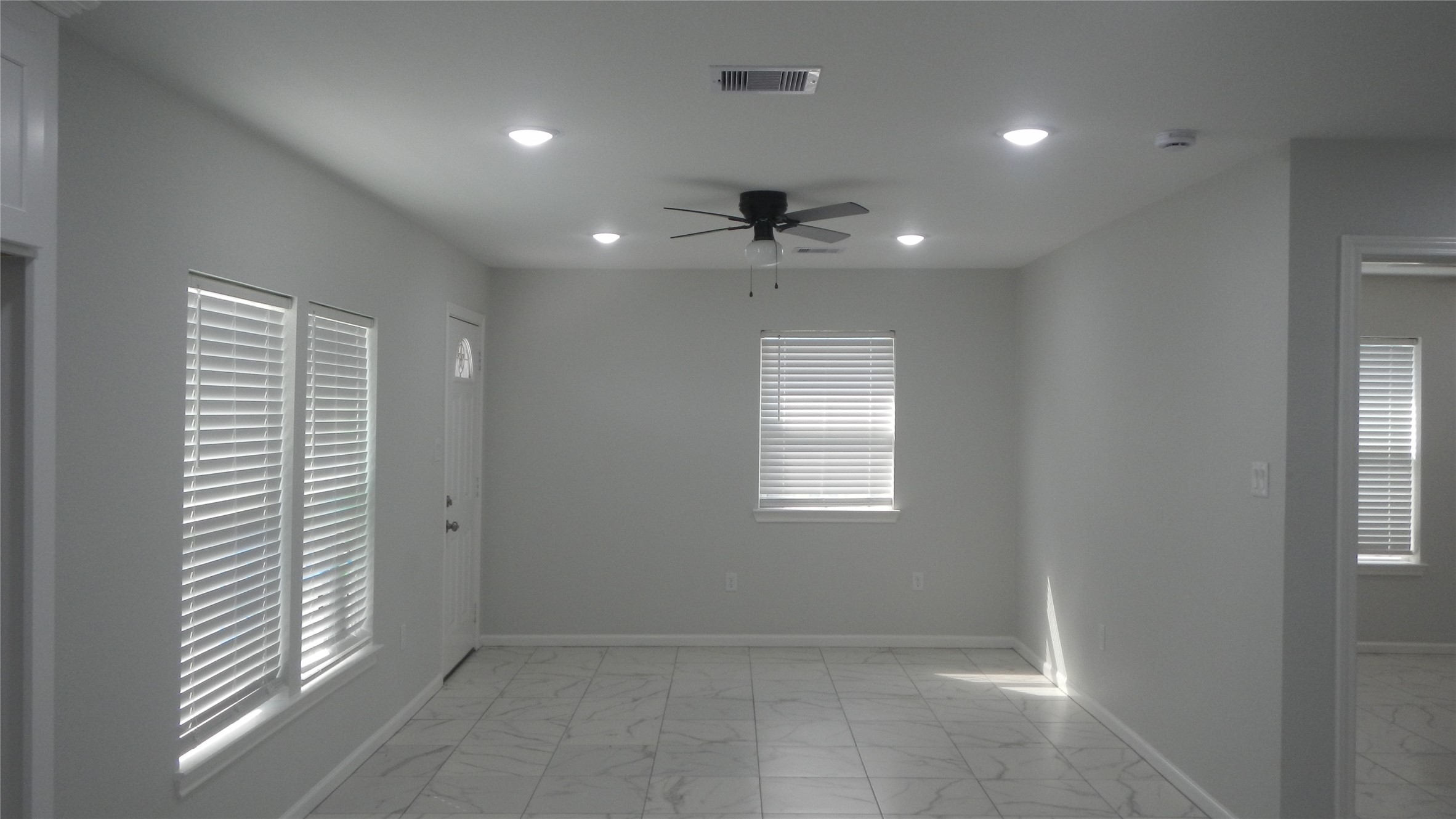 Inviting living area with recessed lights