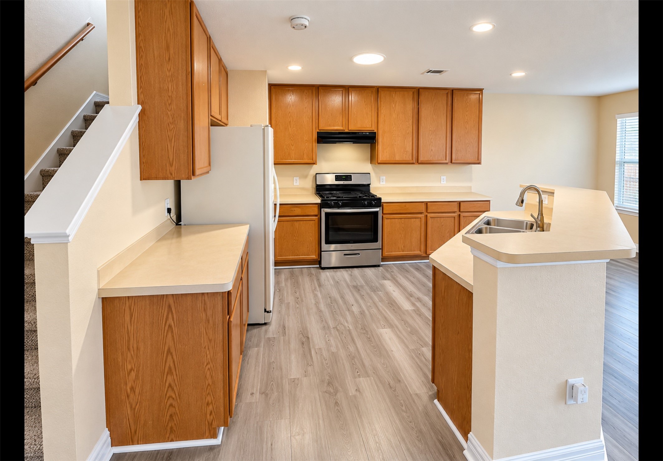 Includes refrigerator and dishwasher with GAS stove Includes refrigerator and dishwasher with GAS stove