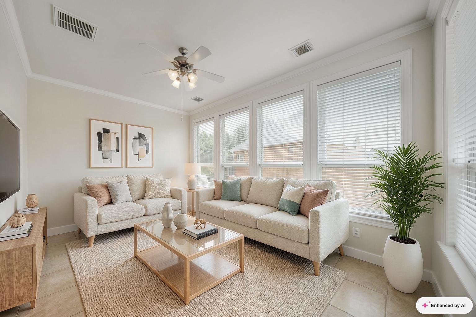 virtually staged sunroom