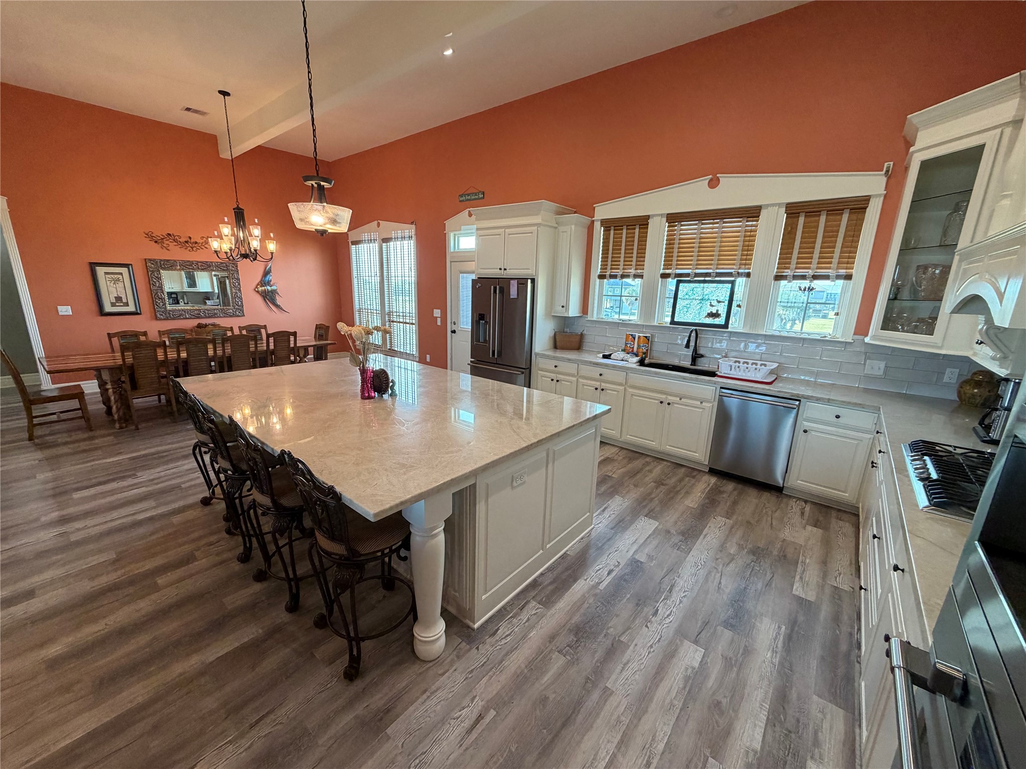View from corner of kitchen back towards dining room room