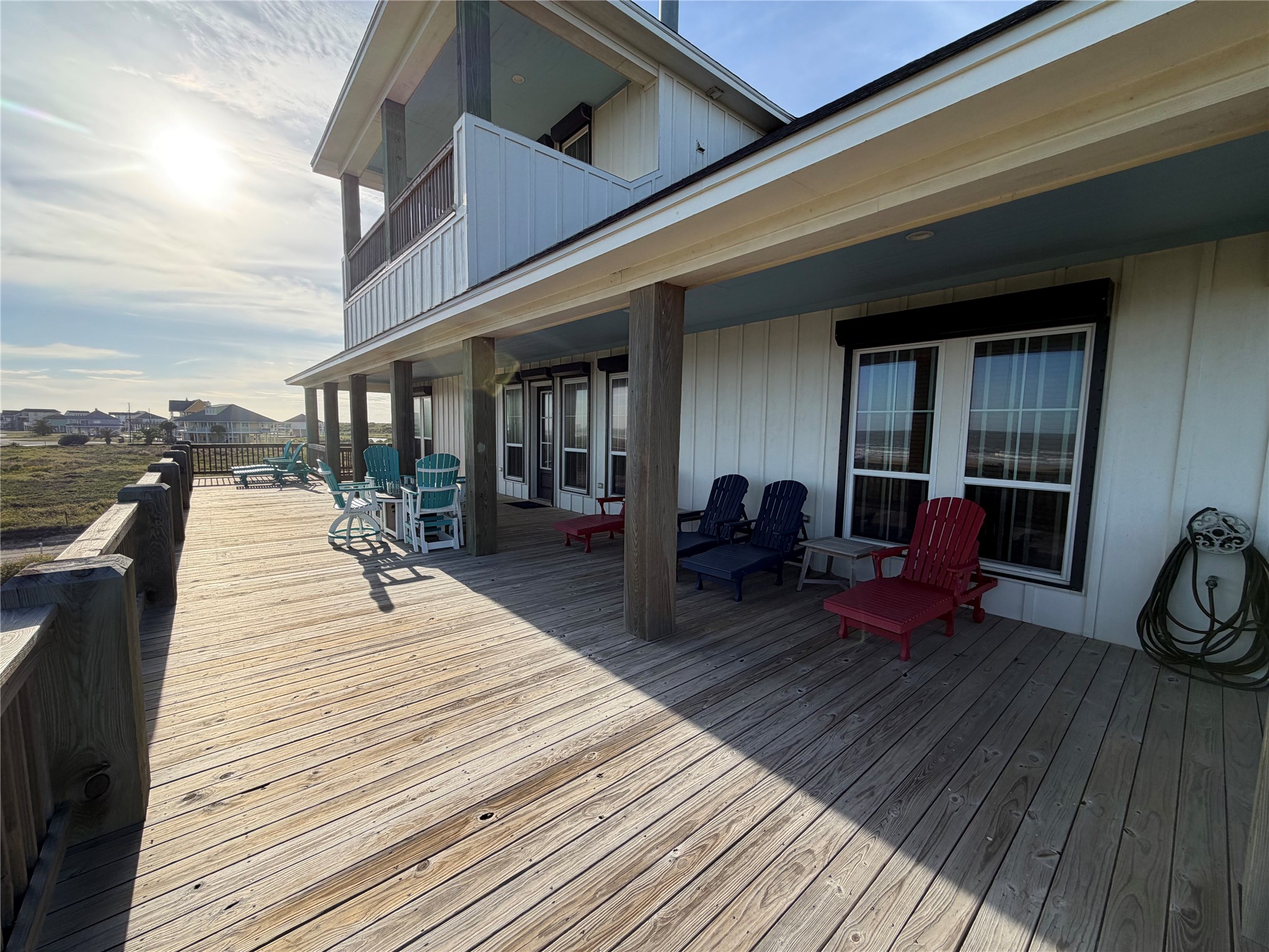 Partially covered deck