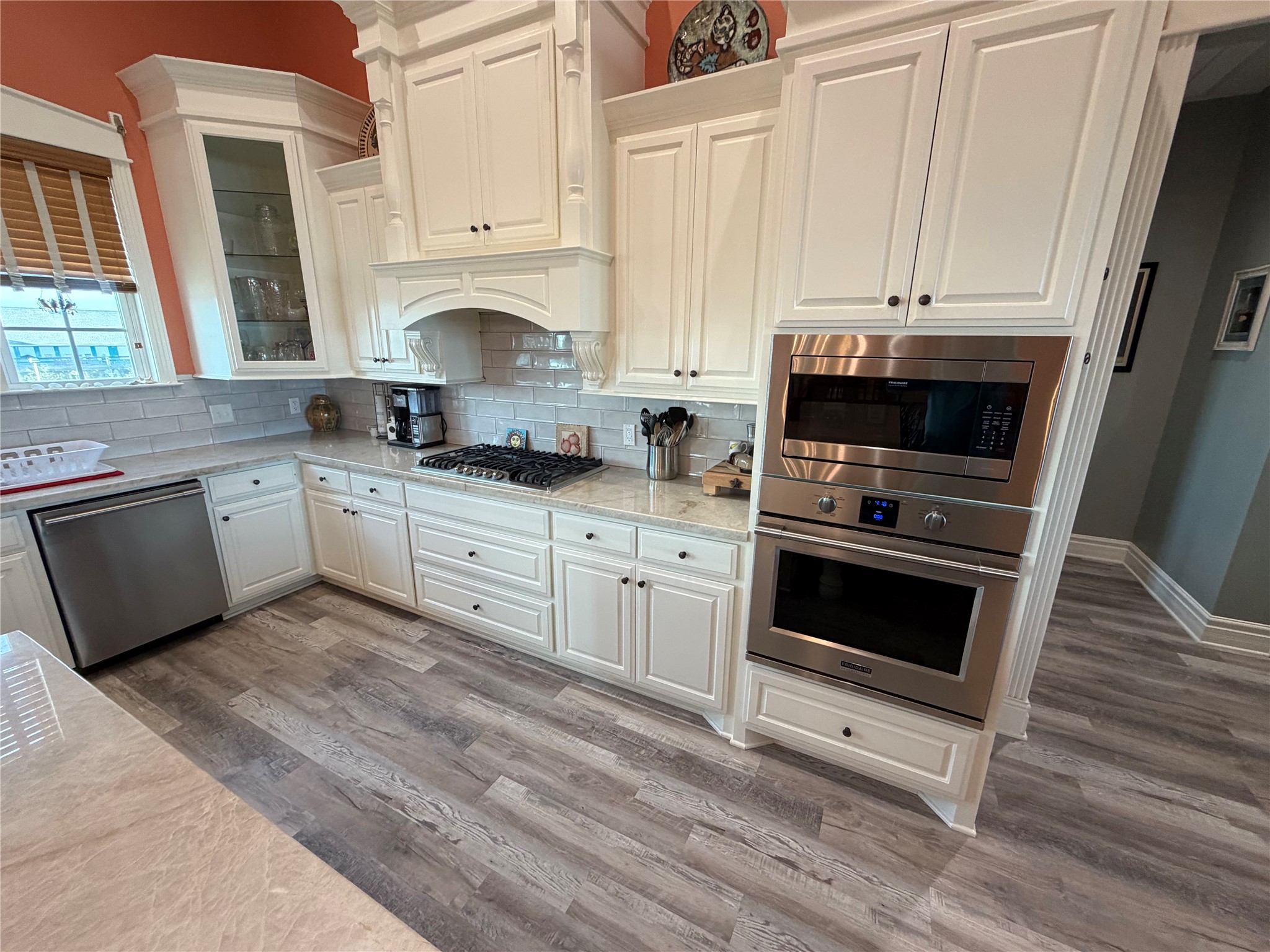 View of kitchen area with appliances