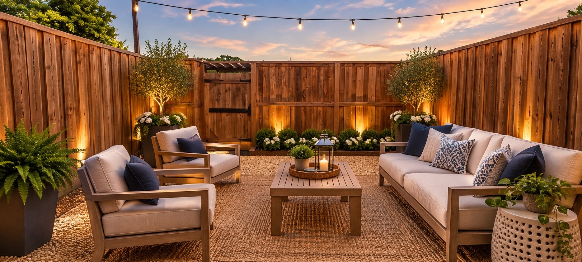 Virtually staged patio, you come from your personal carport enter into your private patio