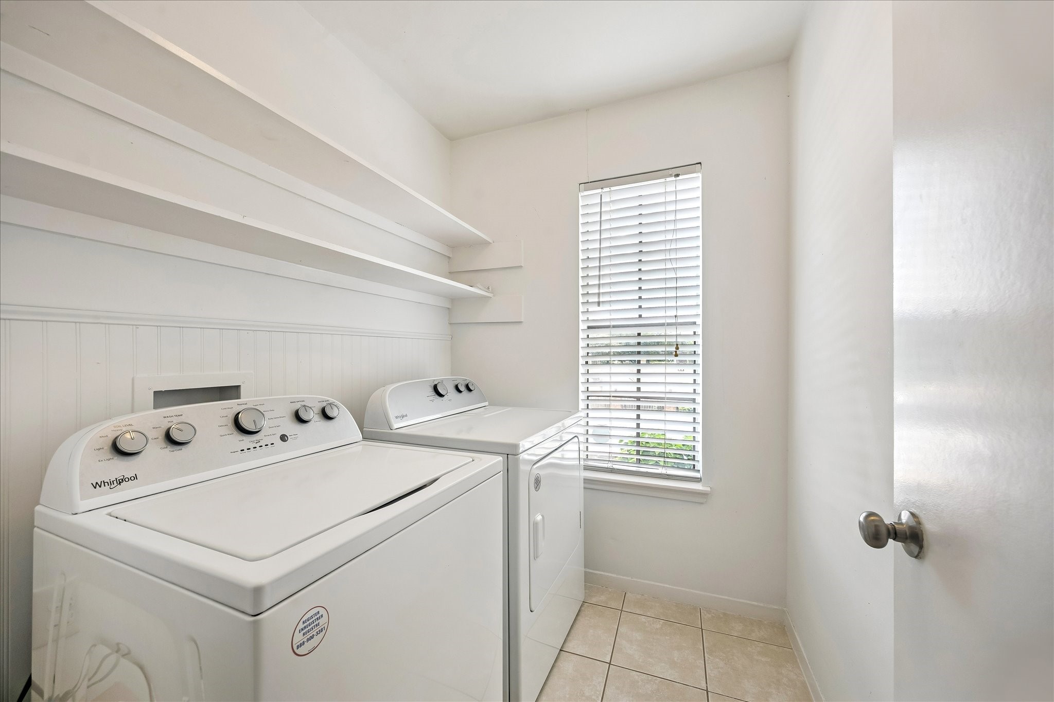 A fuull size washer and dryer included