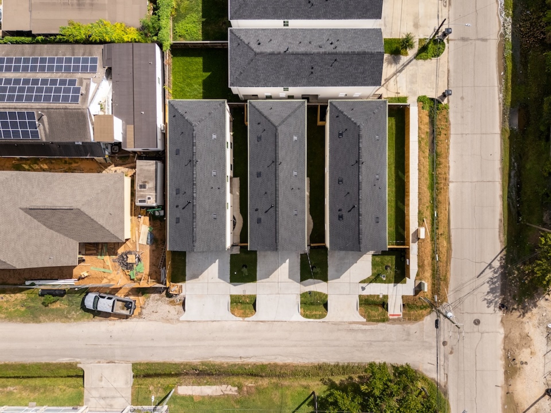 Well-planned site layout offering private double driveways and dedicated backyard space.