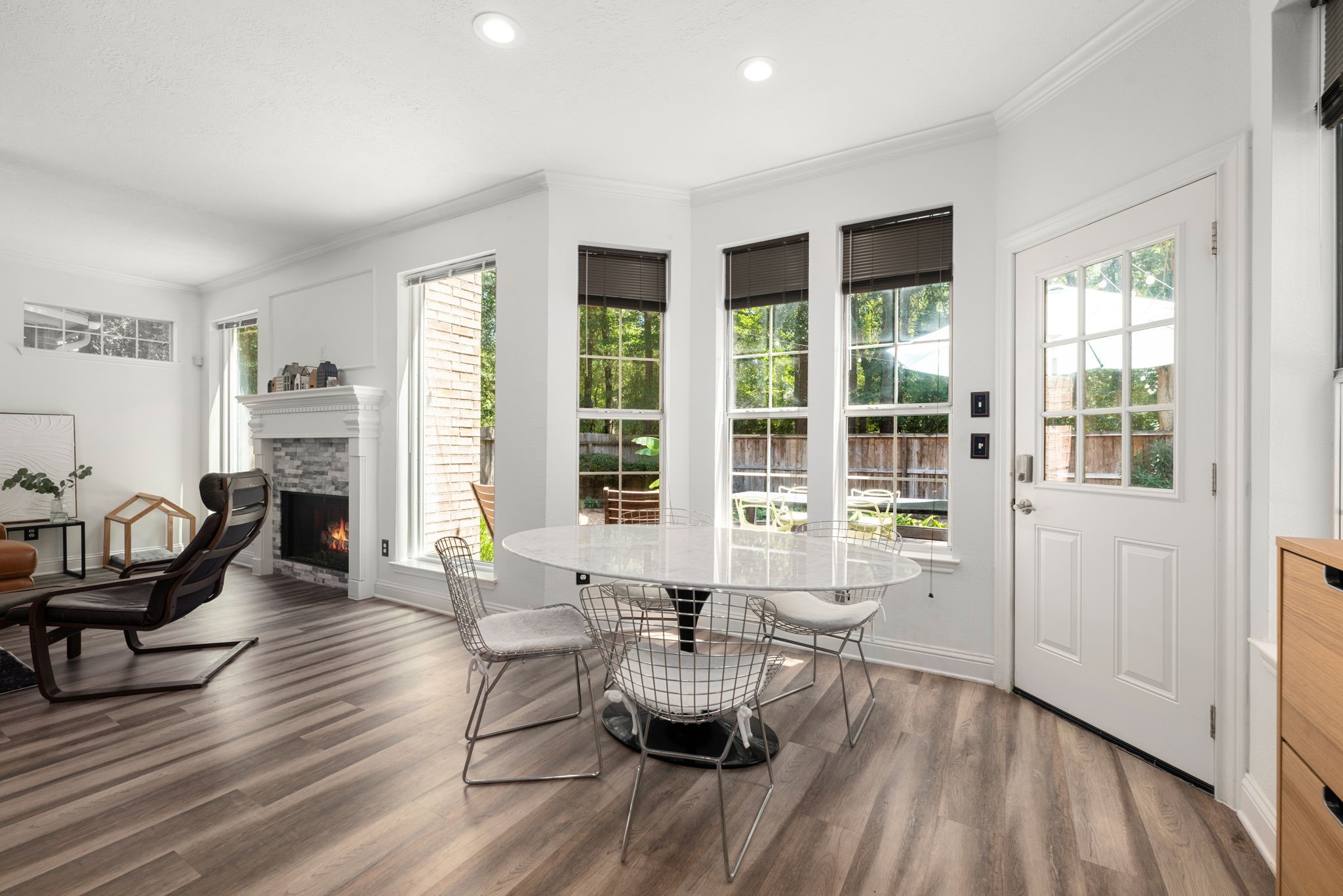 Bright and inviting living space and breakfast area with abundant natural light.