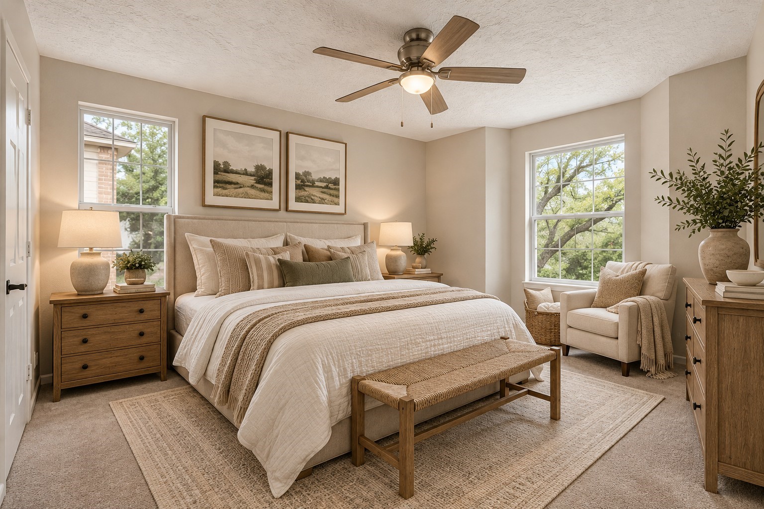 Bedroom one-virtually staged