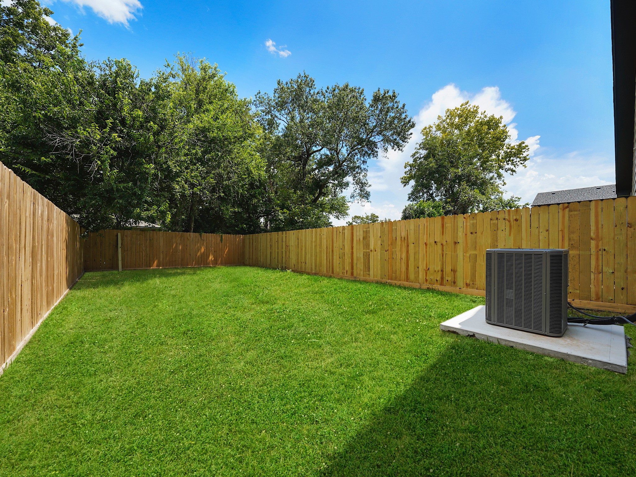 Spacious, private backyard
