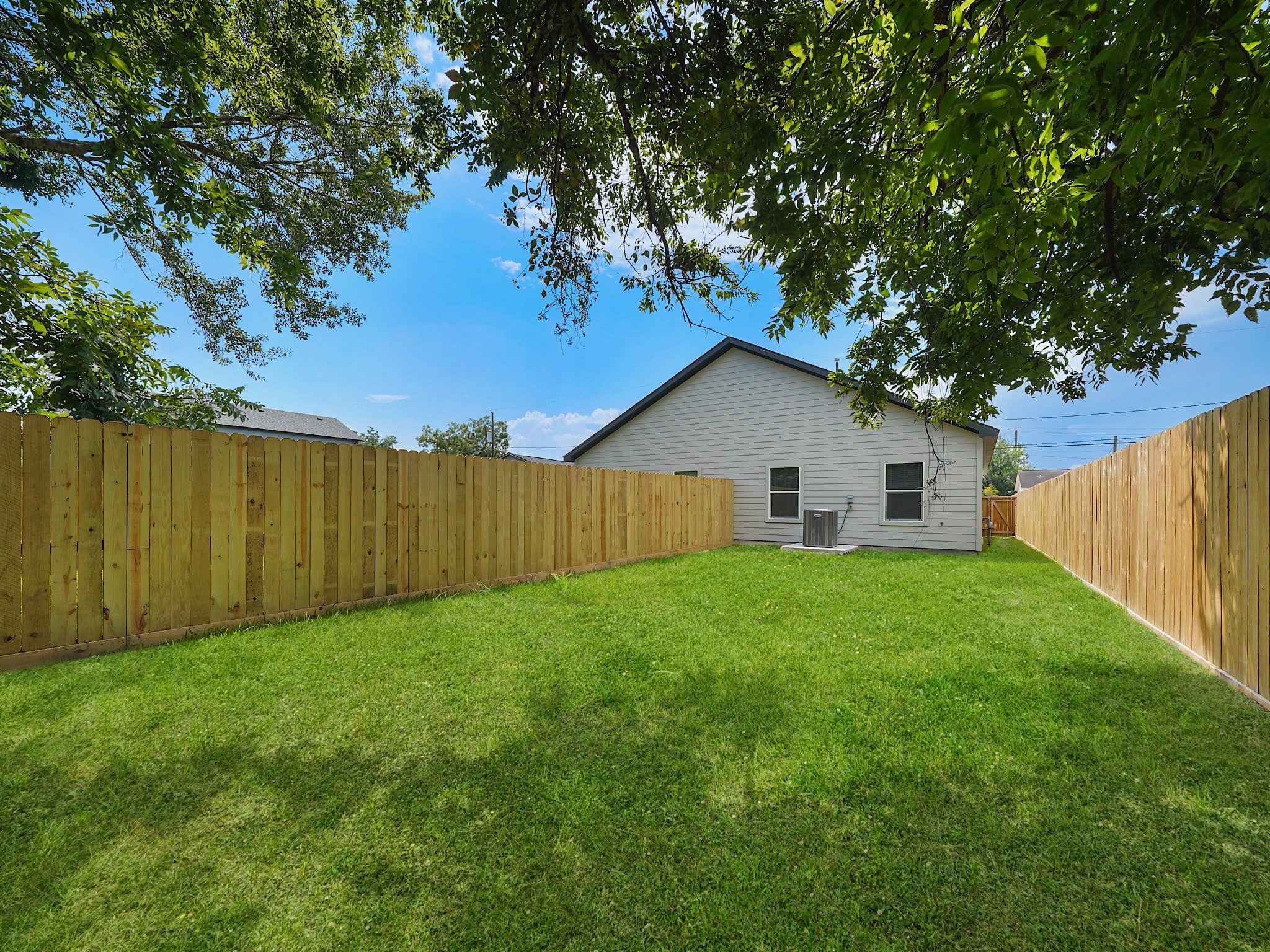 Fenced, private backyard