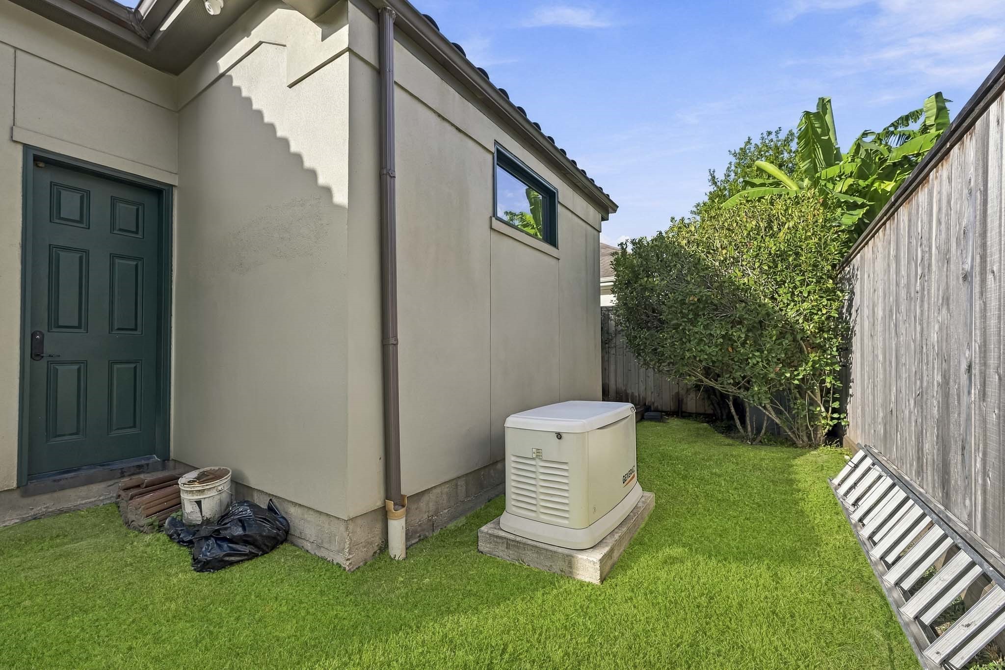 Convenient generator and exterior door access.