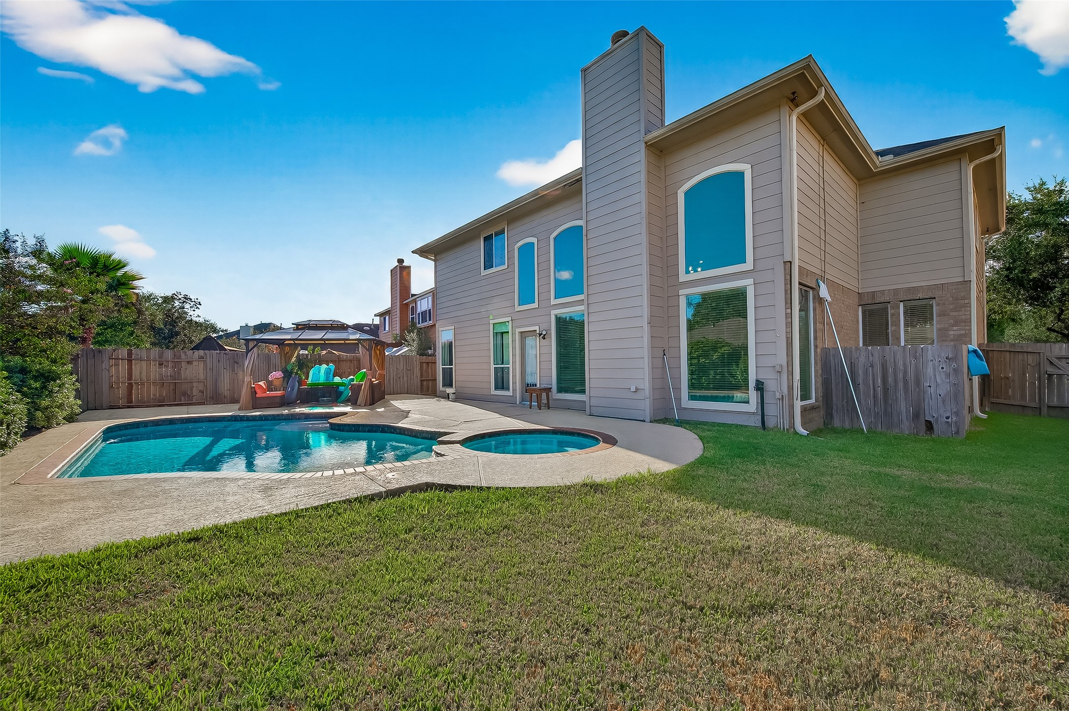 Rear elevation of the home.
