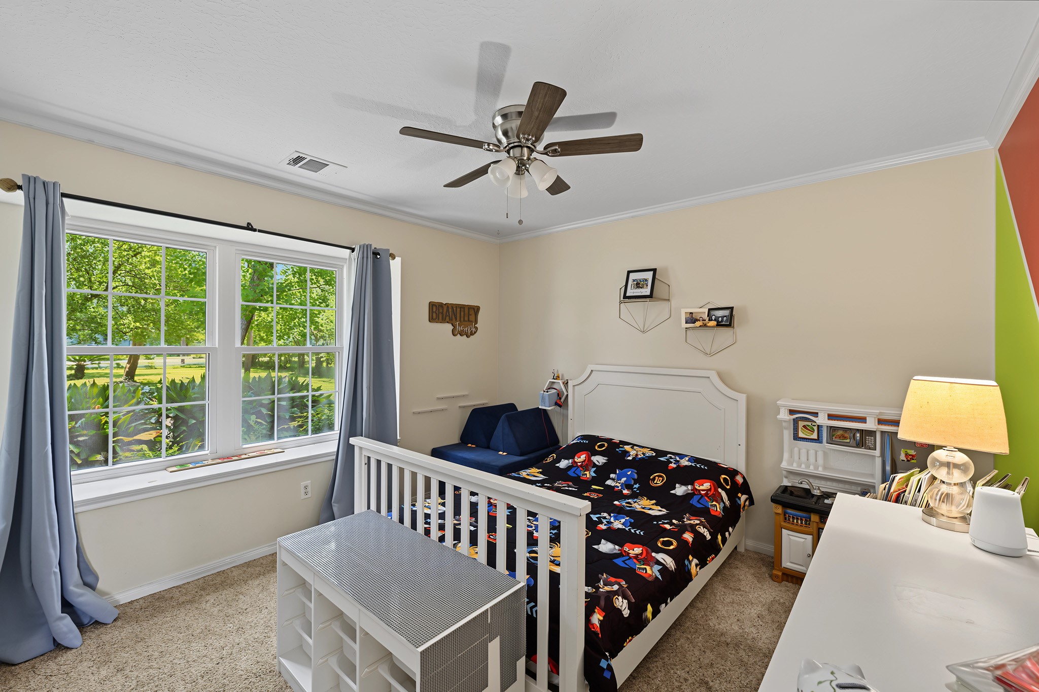 One of two secondary bedrooms