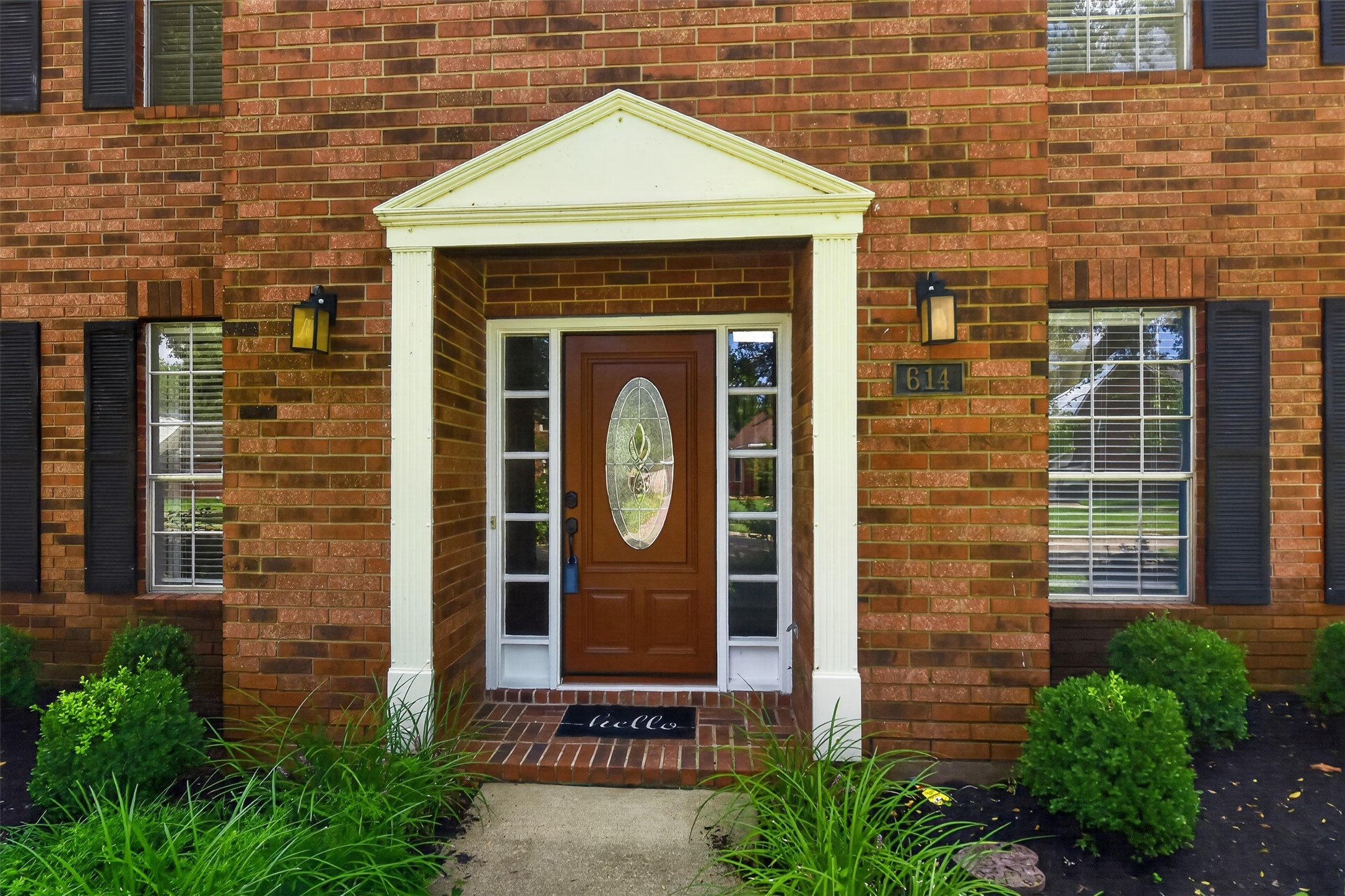 Beautiful leaded glass door adds elegance to your entrance.
