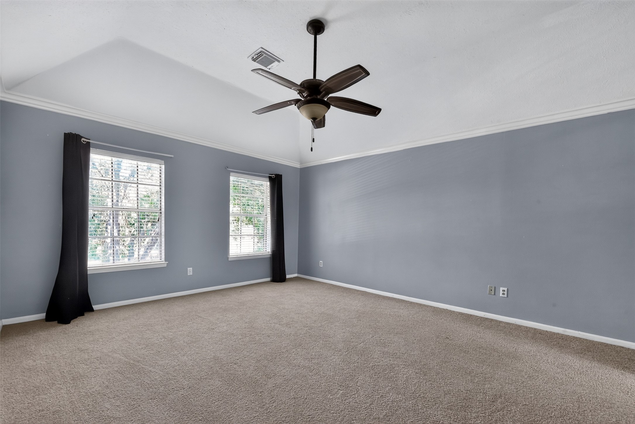 The primary bedroom is to the left upstairs.