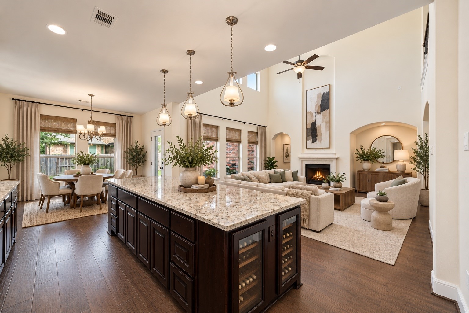 Virtually staged - More ample natural light from multiple windows, leading to a bright breakfast area for family gatherings.