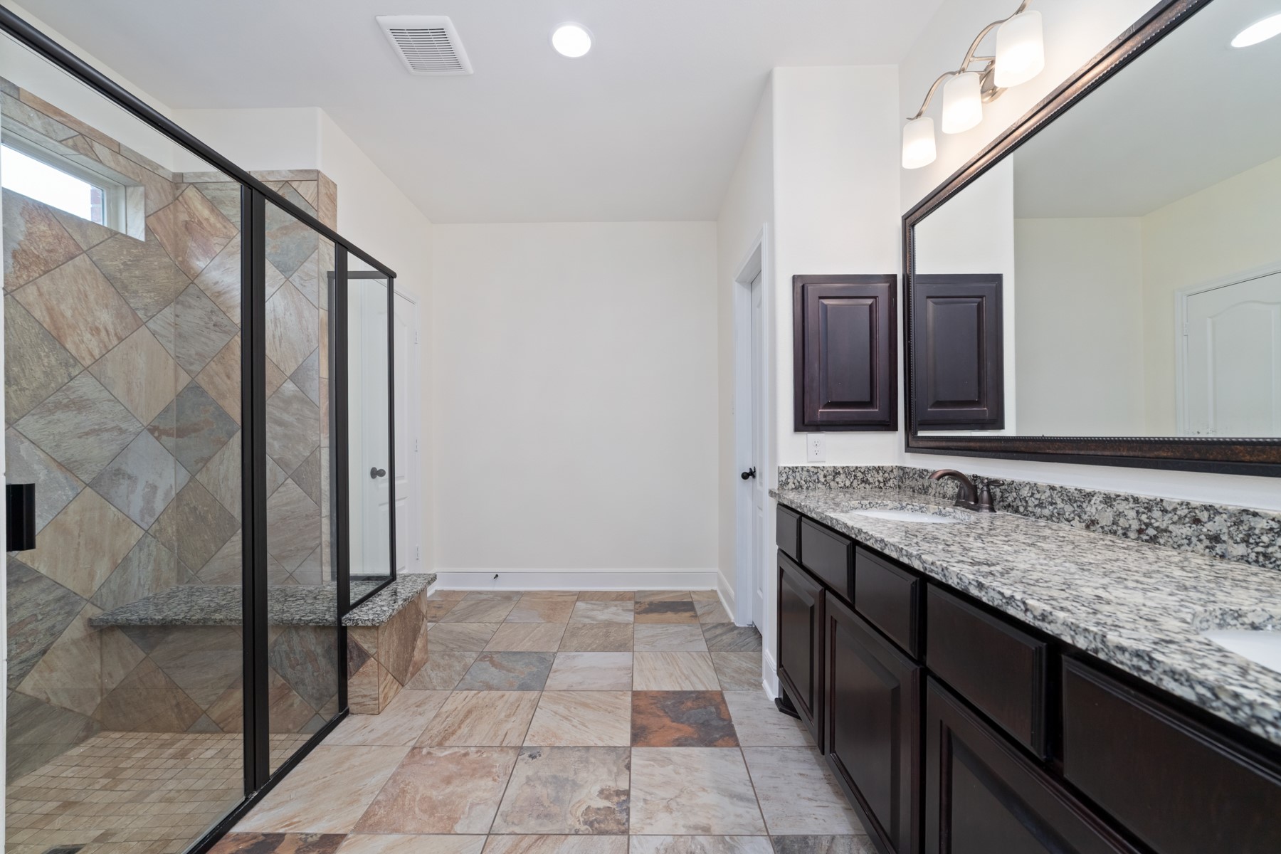 This secondary bathroom ensure is in the secondary in law suite.