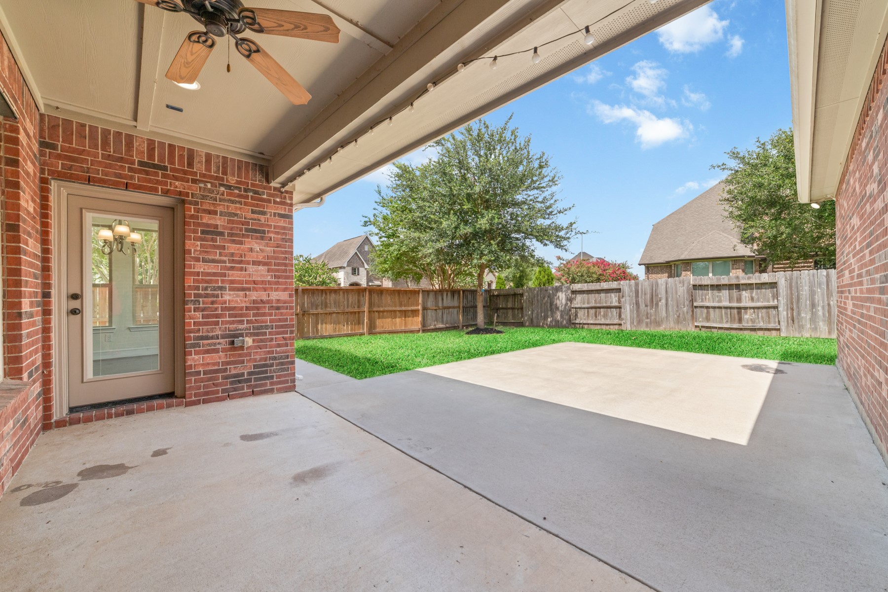 The oversized backyard offers ample space to create a private outdoor retreat, perfect for relaxing and entertaining.