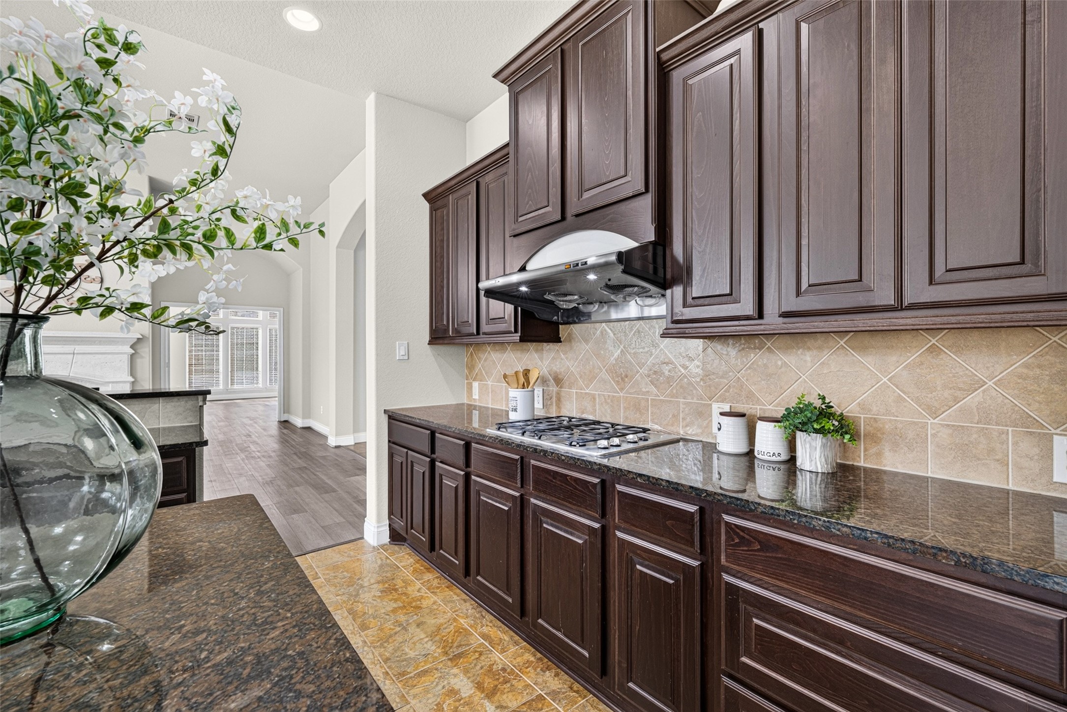 Generous cabinet storage and spacious counters make morning breakfast routines a breeze.