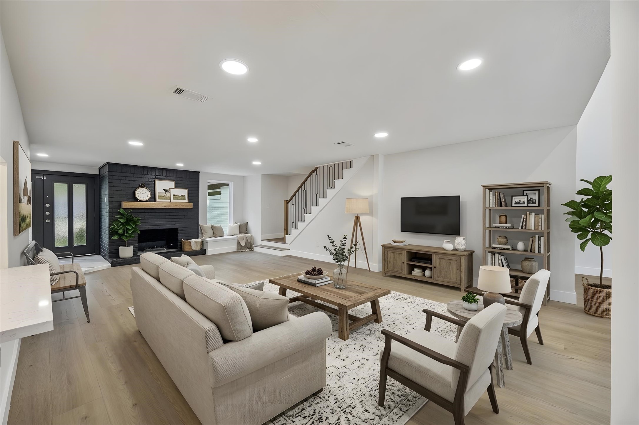 staged living area.