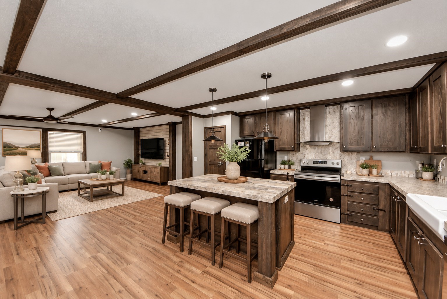 Virtually staged kitchen