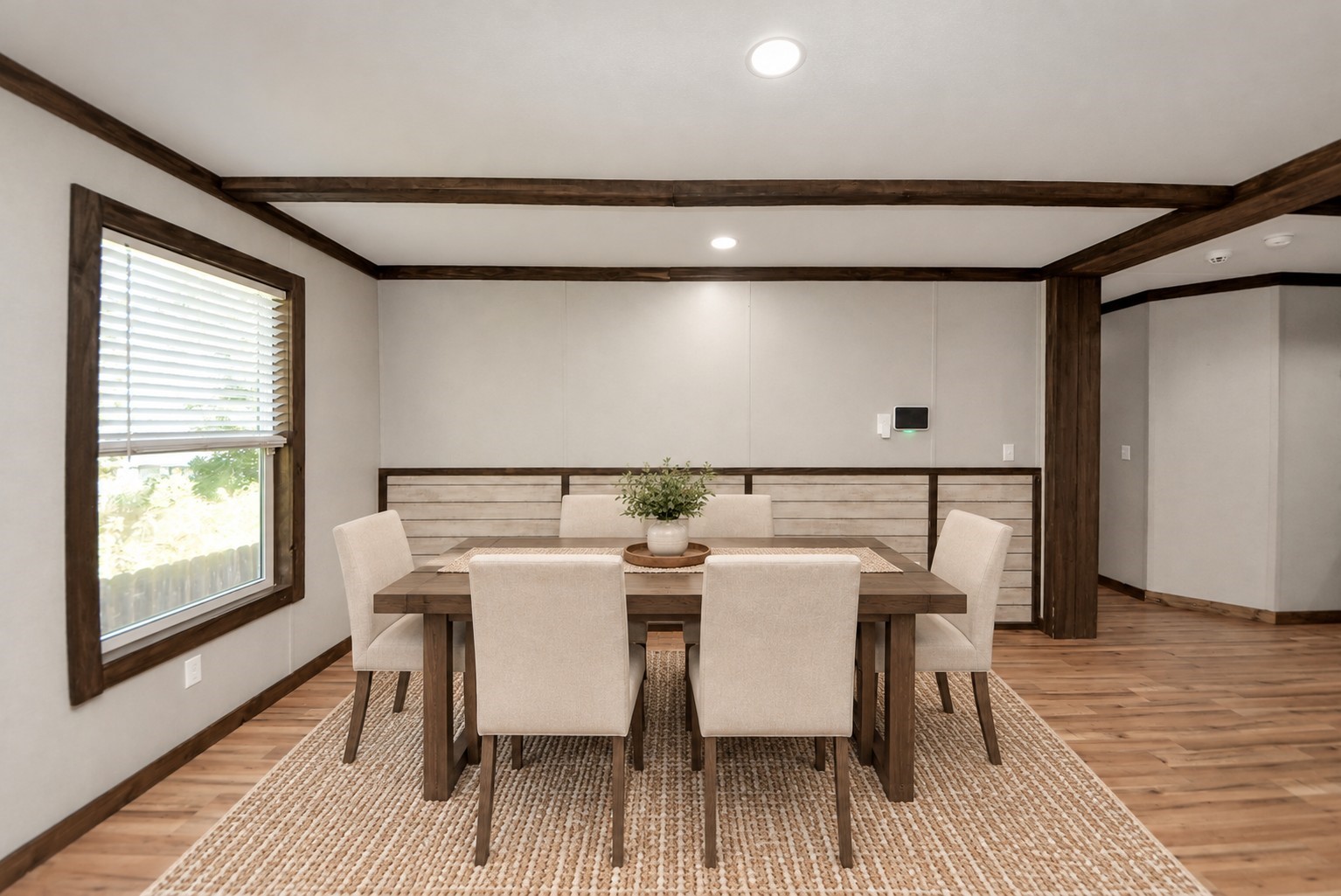 Virtually staged dining area