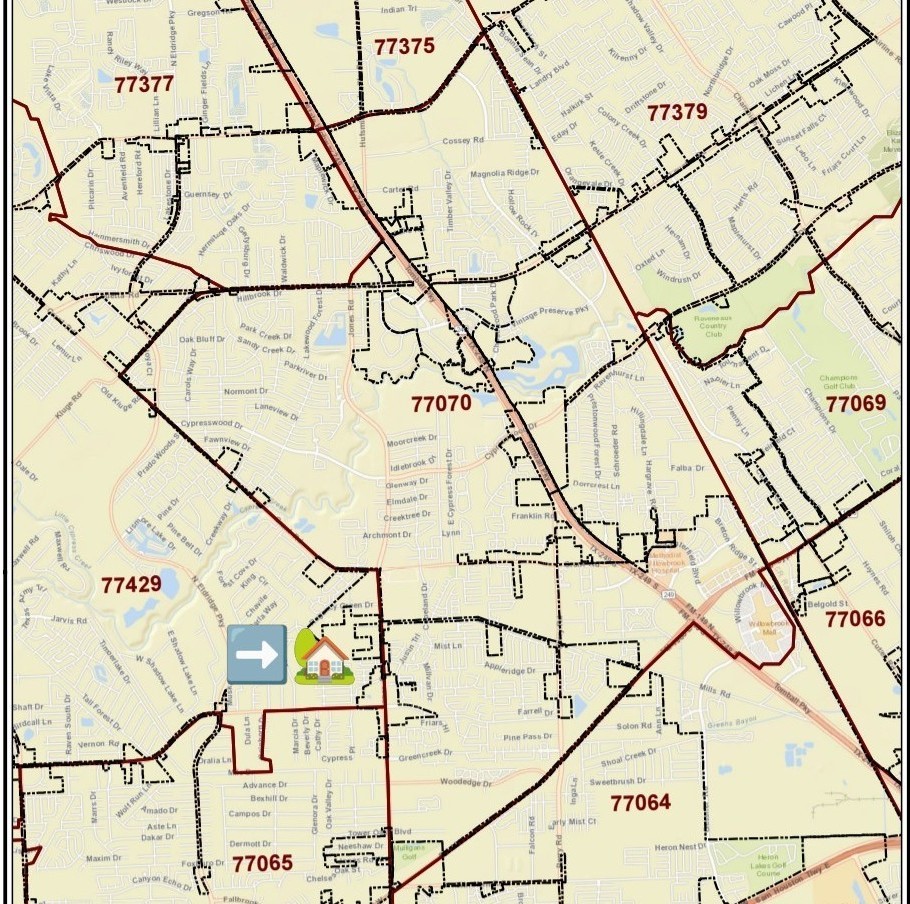 Minutes away from 77070 zip code