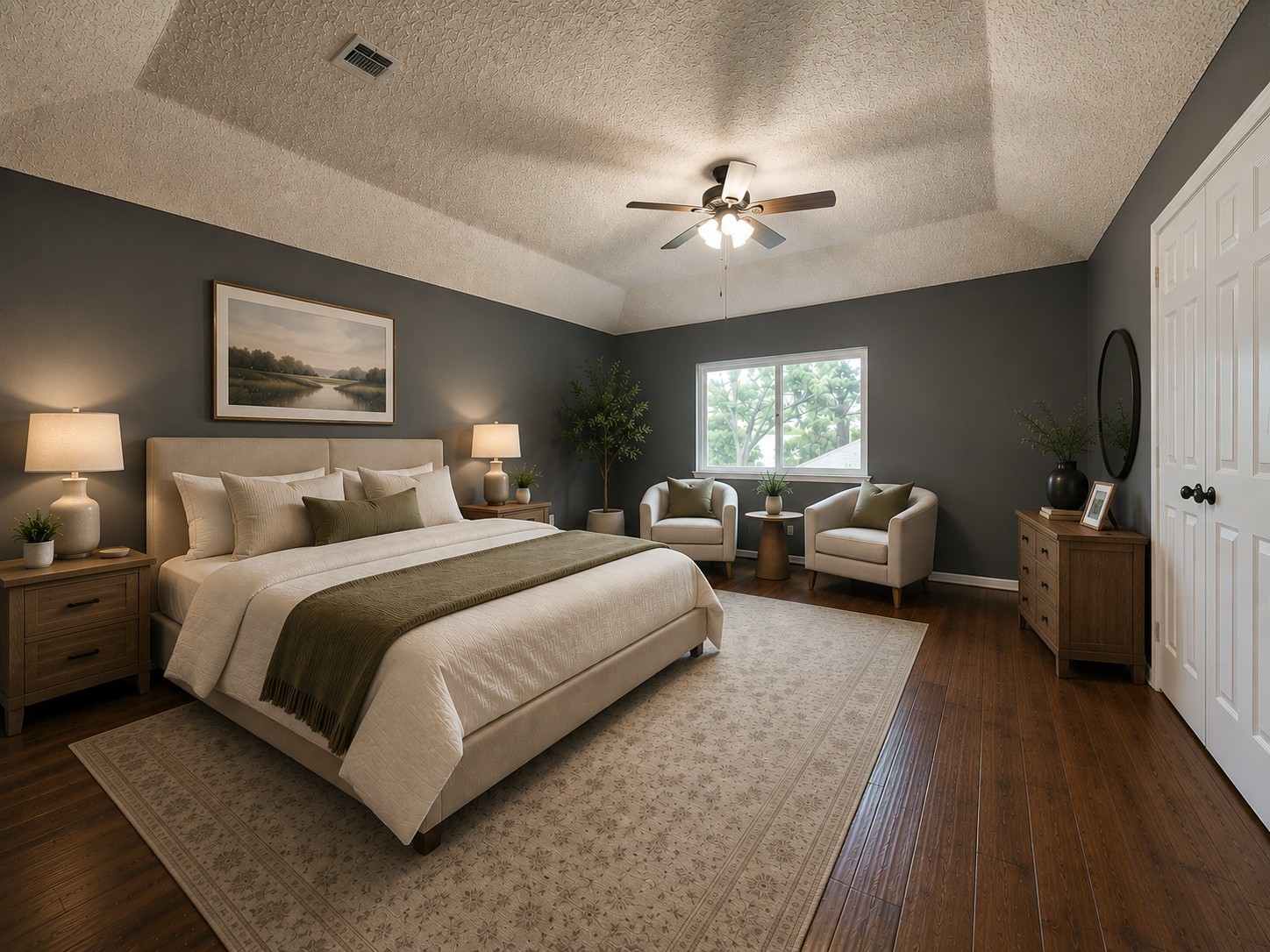 Virtually Staged Primary Bedroom