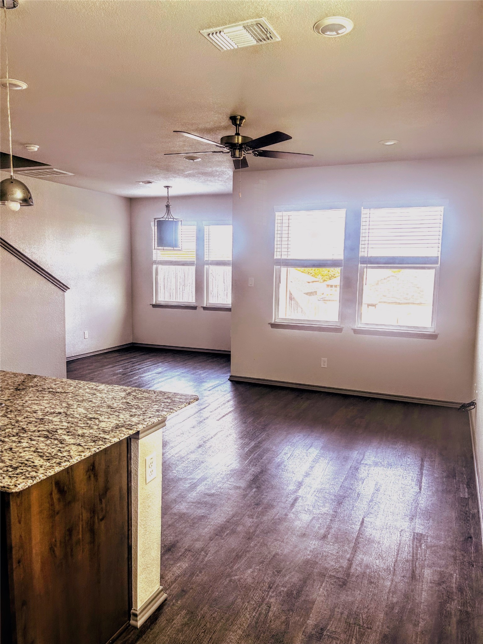 View of the kitchen and dining room area