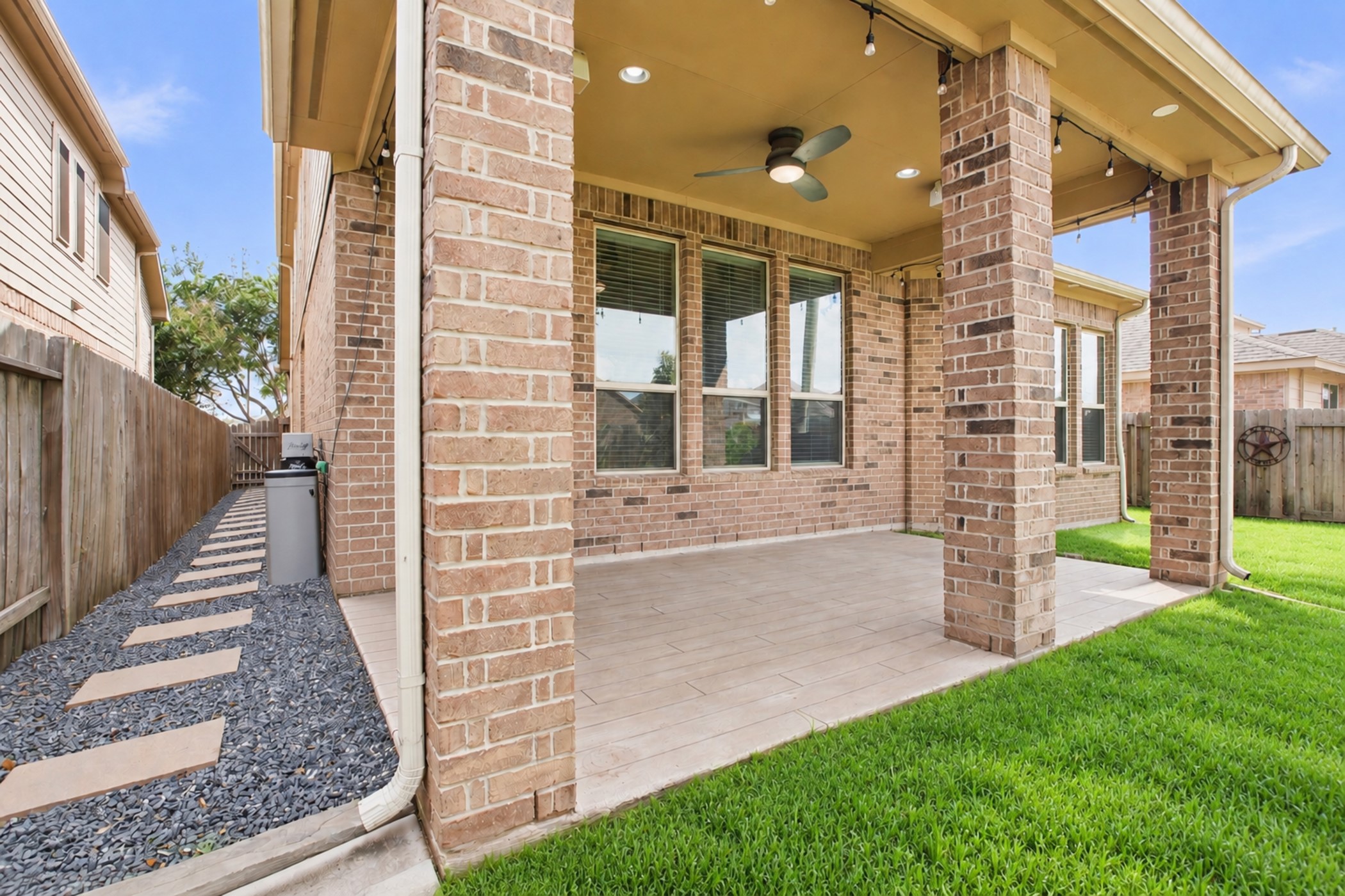 Custom added stone path