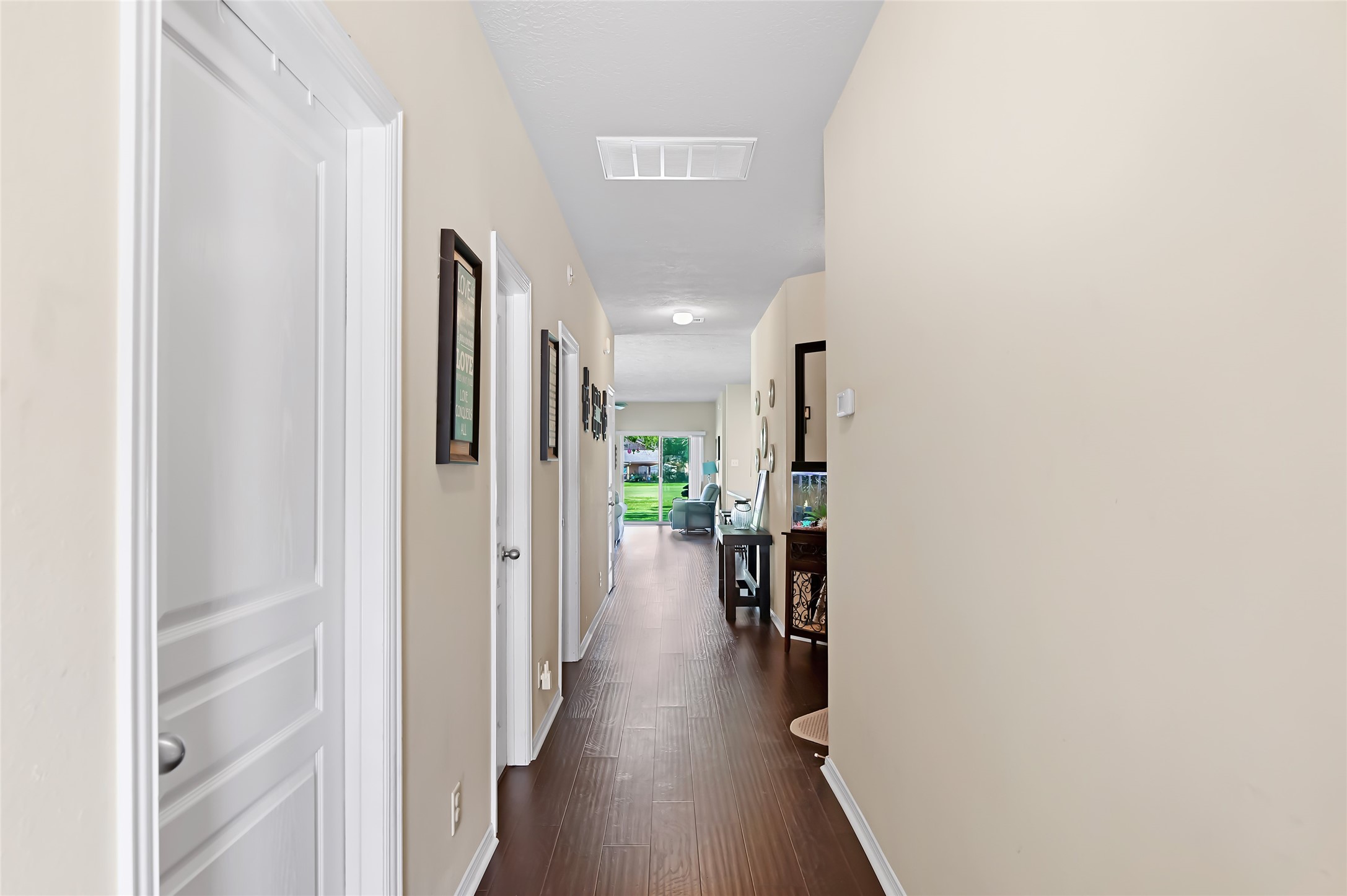 Bedrooms to the left
