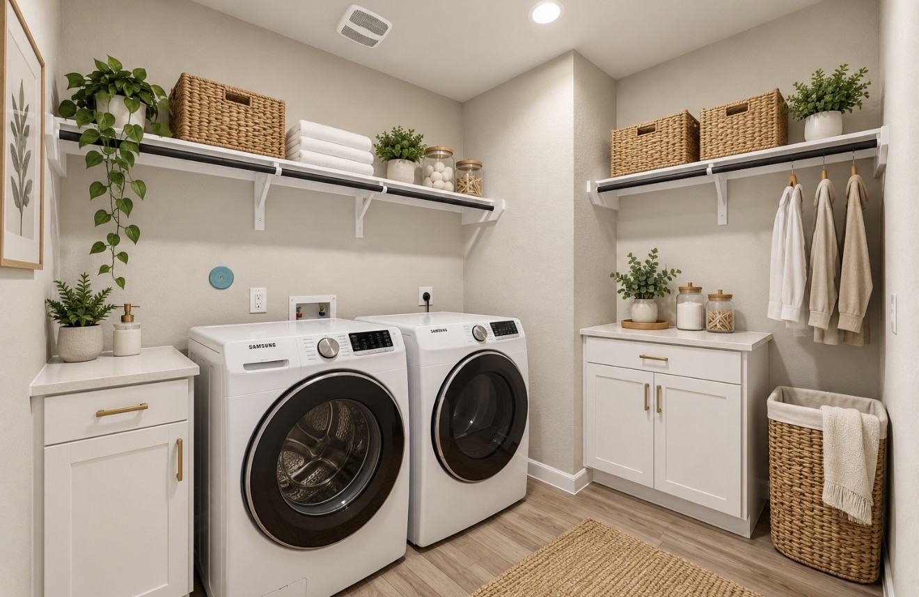 virtually staged laundry room