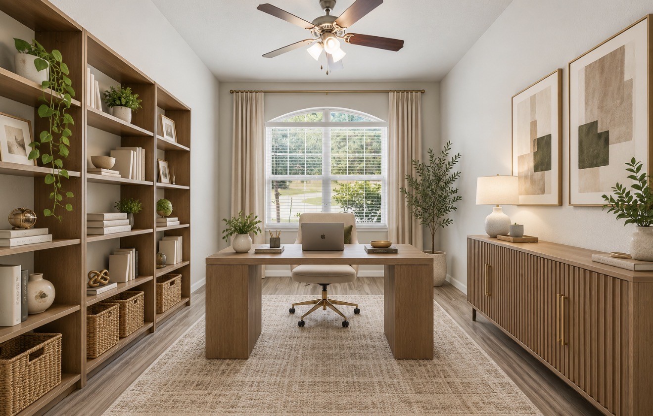 Virtually staged office