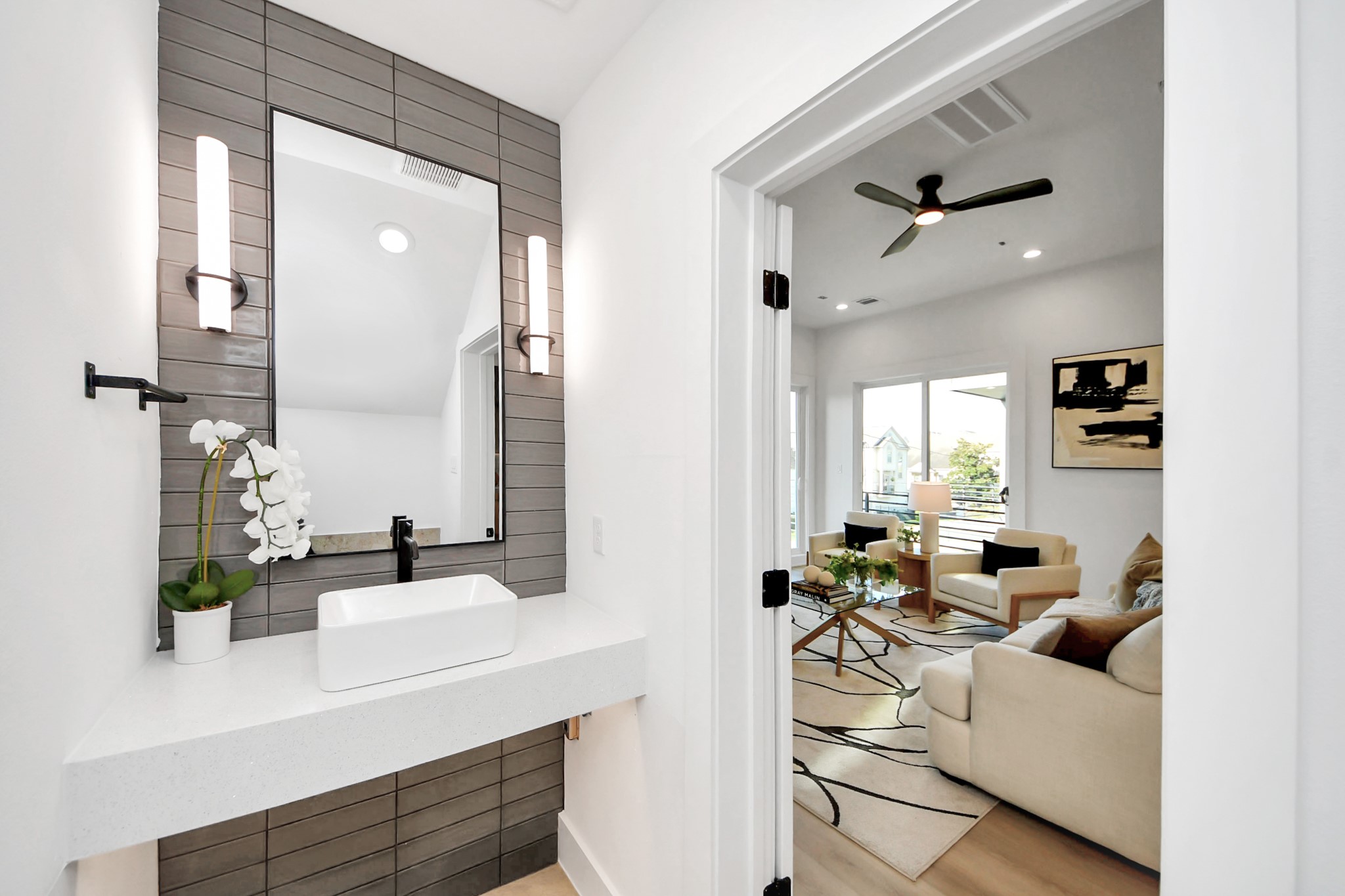 Stylish powder room.